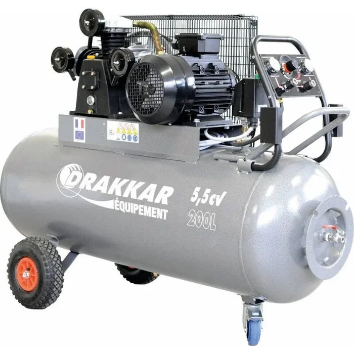 Compresseur à courroie 200L 9 bar 5,5CV DRAKKAR EQUIPEMENT – 11276