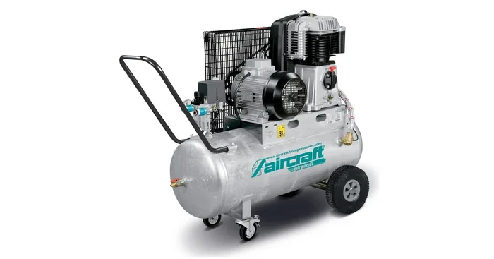 Compresseur mobile à entraïnement par courroie à huile cuve galvanisée 100 L 4 kW / 5,5 Ch 15 bars 575 l/min 400V Aircraft