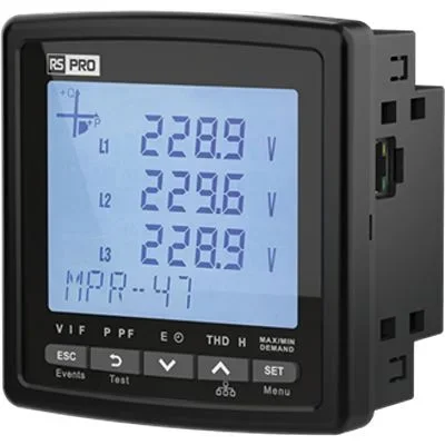 Compteur d&rsquo;énergie RS PRO, 3 phases, 480V ac, 5.5A, 1GW, RTU Modbus RS-485
