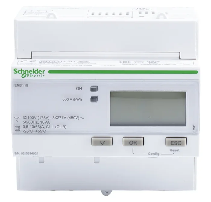 Compteur d’énergie Schneider Electric iEM3100, mono/triphasé