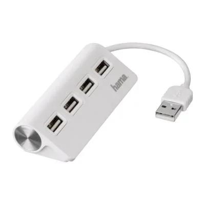 Concentrateur Hub 1:4 USB 2.0 – alimenté par bus – blanc