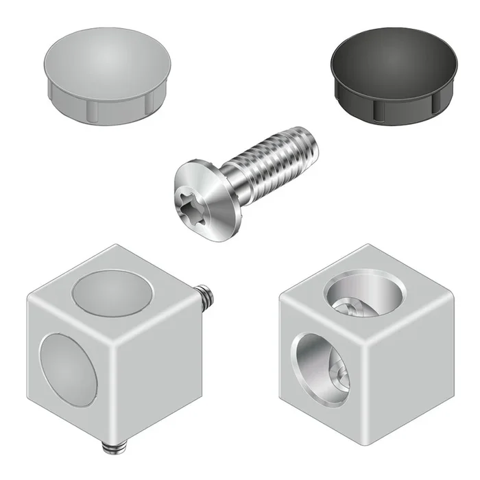 Connecteur d&rsquo;angle Bosch Rexroth, profilé 50 x 50 mm, rainure 10mm