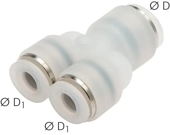 Connecteur en Y 10mm-10mm, IQS-PVDF