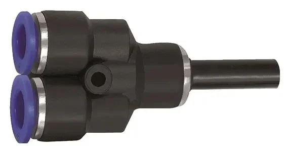 Connecteur en Y, embout enfichable 12 mm -série bleue- tuyau Ø 8 158.1208-K