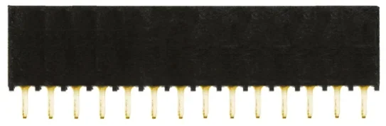 Connecteur femelle pour CI, 14 contacts, 1 rangée, 2.54mm, Traversant, Droit