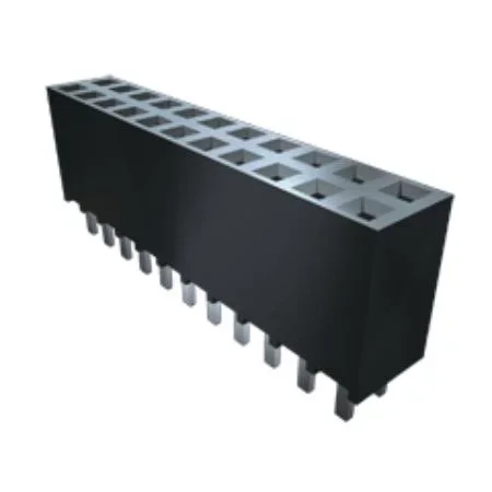 Connecteur femelle pour CI, 15 contacts, 3 rangées, 2.54mm, Traversant, Angle droit