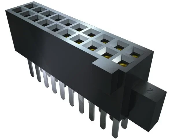 Connecteur femelle pour CI, 20 contacts, 2 rangées, 1.27mm, Montage en surface, Droit