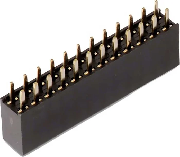 Connecteur femelle pour CI, 4 contacts, 2 rangées, 2.54mm, Traversant, Droit