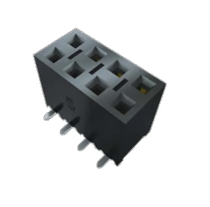 Connecteur femelle pour CI, 6 contacts, 2 rangées, 2.54mm, Montage en surface, Droit