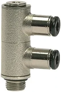Connecteur multiple / 2 sorties / M 5 a. / Ms nickel. Série -click-clock- / ø de tuyau 6 108799