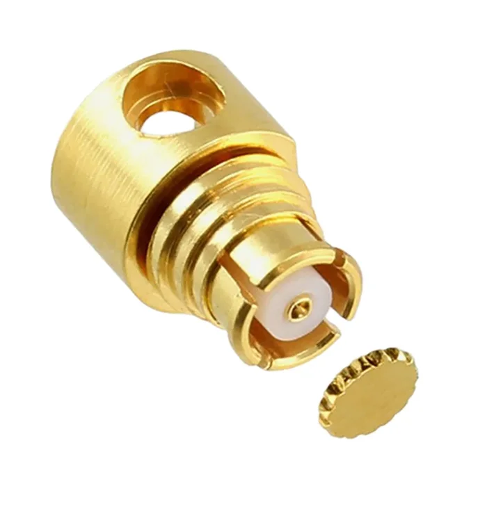 Connecteur SMP Molex Femelle à angle droit, raccordement A souder 50Ω Montage sur CI