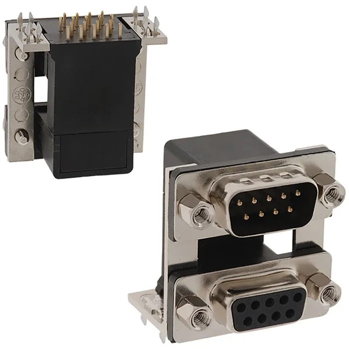 Connecteur Sub-D Femelle Norcomp 15 voies Traversant Angle droit
