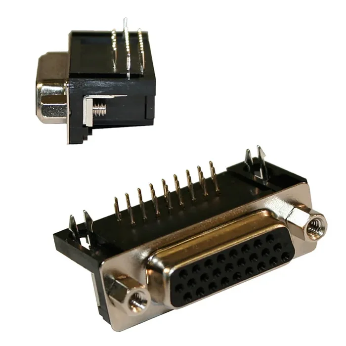 Connecteur Sub-D Femelle Norcomp 15 voies Traversant Angle droit