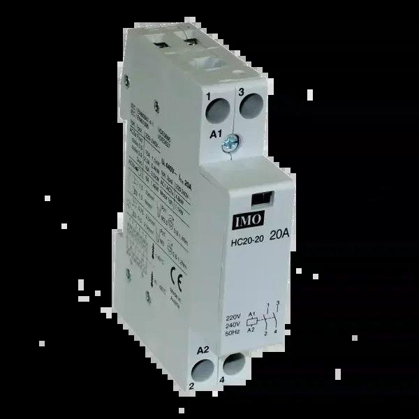 Contacteur 1 module 2 pôles 20a normalement ouvert 230 v ac