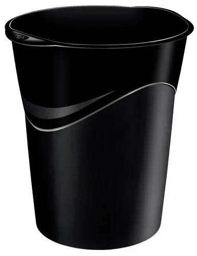 corbeille a papier ovale 14 litres noire recyclable