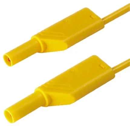 Cordon de test 4mm, Hirschmann, 16A, 1000V c.a. / V c.c. Jaune, longueur de fils 50cm