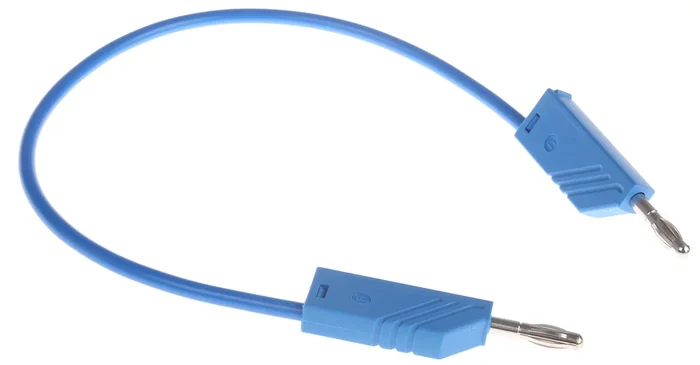 Cordon de test 4mm Hirschmann, Bleu, 16A, 60V c.c., long. 250mm