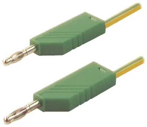 Cordon de test 4mm Hirschmann, Vert/Jaune, 32A, 60V c.c., long. 500mm