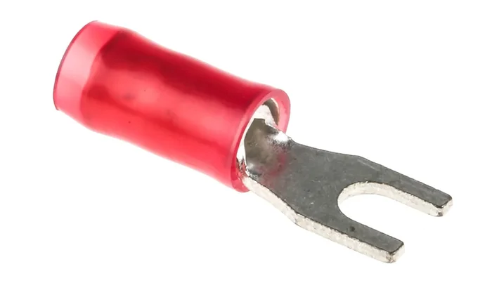 Cosse à fourche à sertir TE Connectivity série PIDG Isolée, Rouge 16AWG 1.4mm² 22AWG 0.3mm²