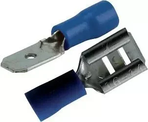Cosse plate mâle femelle bleu assortie 4,8 blister de 20