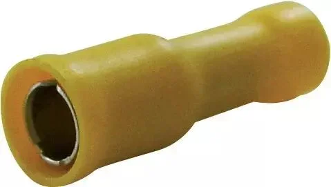 Cosses électriques jaune femelles rondes diamètre 5 mm (boite de 14)