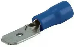 Cosses plate mâle 6,3 mm bleue (boite de 100)