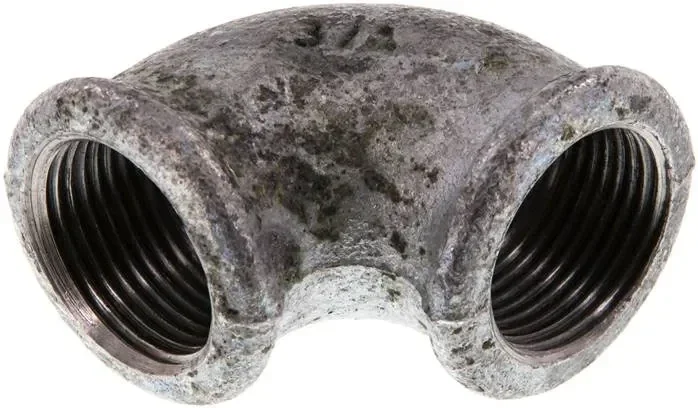 coude 90° Rp 3/4″-Rp 3/4″, fonte malléable galvanisée