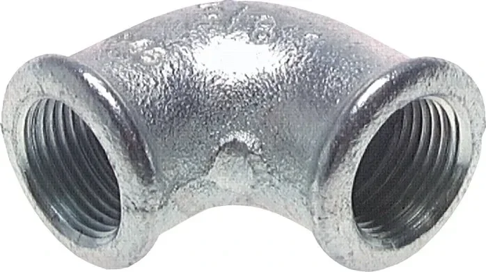 coude 90° Rp 4″-Rp 4″, fonte malléable galvanisée