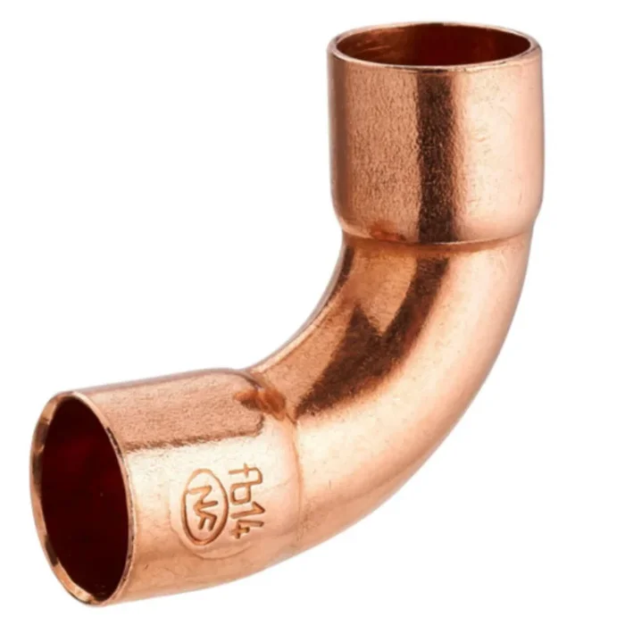 Coude a 90° double femelle a souder pour tube en cuivre Laiton