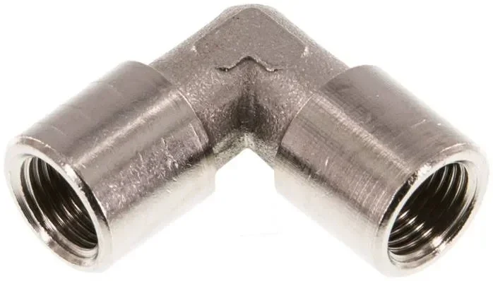 coude à 90° G 1/8″ (FF), laiton nickelé