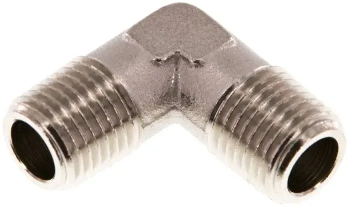 coude à 90° R 1/4″ (M), laiton nickelé