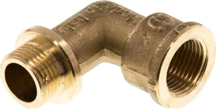 coude à visser à 90° G 3/8″(FF)-G 3/8″(MF), laiton