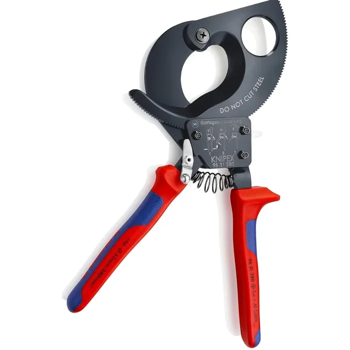 Coupe cable a cliquet Knipex pour cable en cuivre et aluminium Ø52 mm longueur 280 mm
