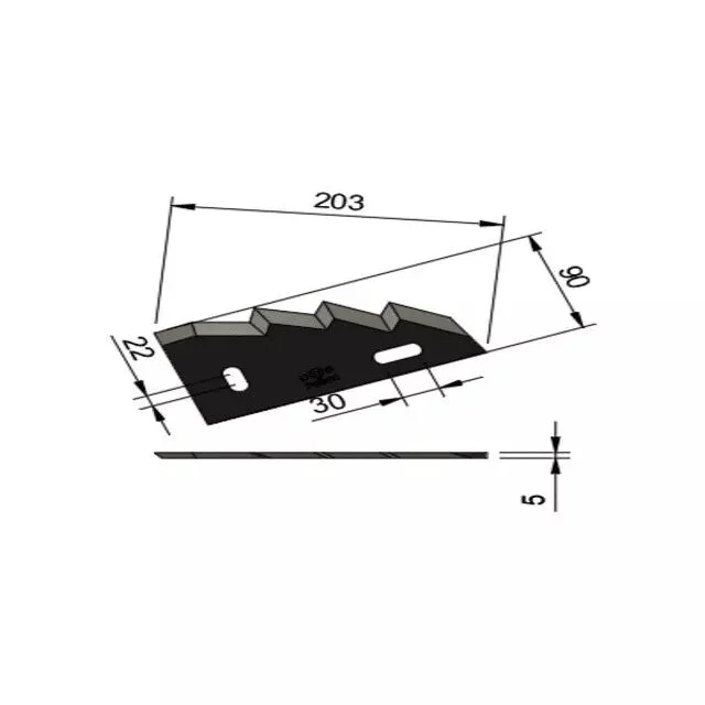 Couteau mélangeuse adaptable carbure supertino l 203/90/ 5 mm ref oem : dm10861a-dx