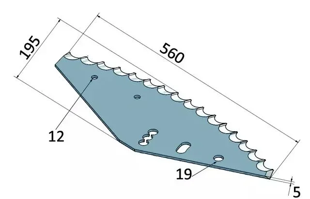 Couteau mélangeuse mayer 1050255 avec traitement 560x194x5
