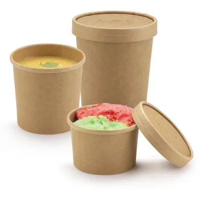 Couvercle de pot en carton 24/36cl kraft brun – lot de 25