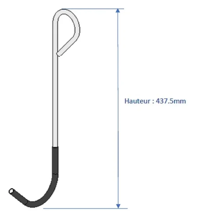 Crochet grand modèle pour Support 5 vélos M045C – MOTTEZ – M046GM