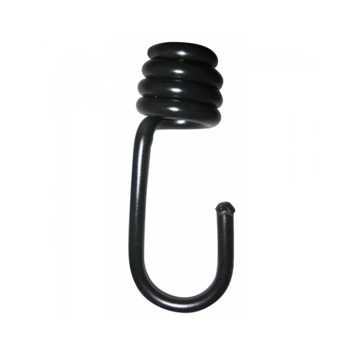 Crochet metallique plastifie noir pour sandow