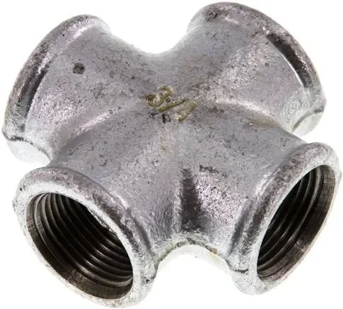 Croix Rp 3/4″ (FF), fonte malléable galvanisée