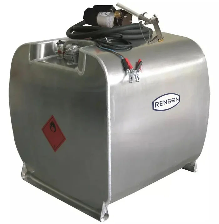 Cuve ravitaillement alu 450l rectangle pompe 12v 40l/m