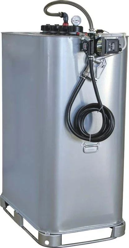 Cuve ravitaillement fuel galvanisée 999l double paroi + kit pompe gasoil 12v 56 l/min PIUSI – 08125