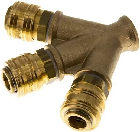 Dérivateur d&rsquo;air à 3 voies avec raccords rapides, G 3/8&Prime; (IG)