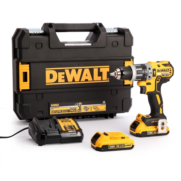 DeWALT DCD796D2 – Set de Perceuse visseuse à percussion à batteries 18V Li-Ion (2x batterie 2,0Ah) dans coffret – Moteur sans charbon