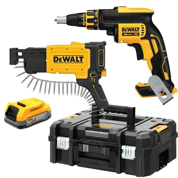 DeWALT DCF620E1K-XJ 18V Li-Ion sans fil visseuse pour cloisons sèches / visseuse à ruban (1 x batterie Power Stack) en TSTAK