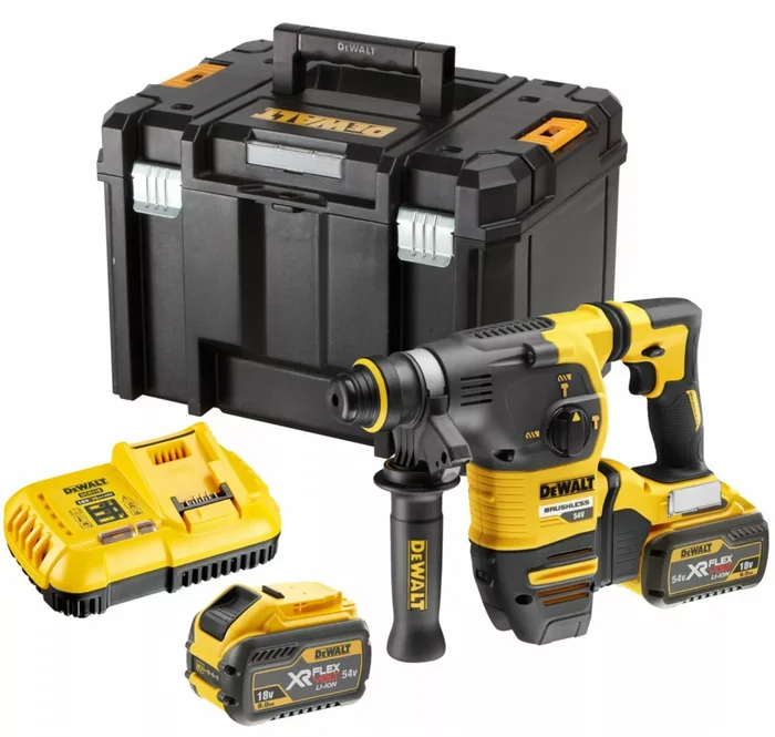 DeWALT DCH333X2 Marteau SDS-plus à batteries 18V/54V XR Flexvolt Li-Ion (2x batterie 9.0Ah) dans TSTAK – 3,5J – moteur sans charbon