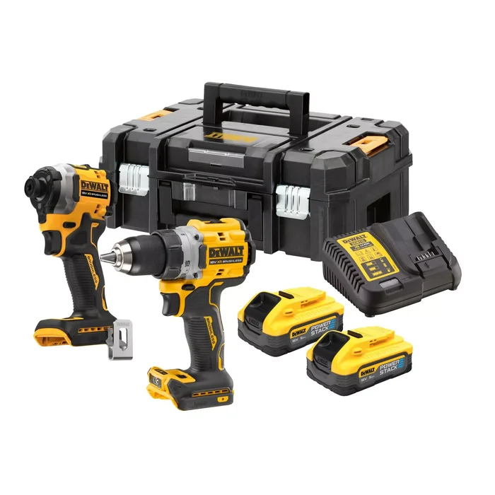 DeWALT DCK2051H2T Combiné sans fil 18 V Li-ion (2 batteries 5,0 Ah) dans un TSTAK : perceuse sans fil (DCD800N) et visseuse à chocs sans fil (DCF850N)