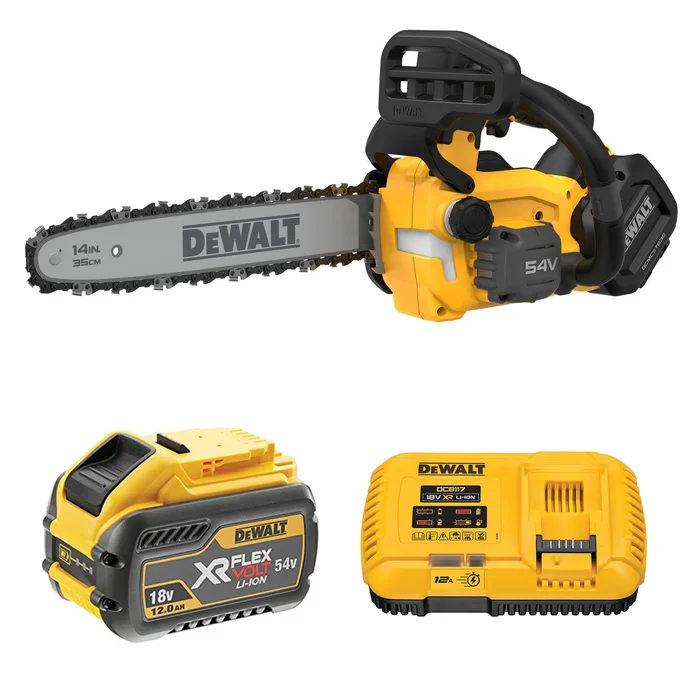 DeWALT DCMCST635X1 54V XR FLEXVOLT Ensemble de Tronçonneuse à Manche Supérieur sans Fil (1x Batterie 9.0Ah) – Moteur sans Balais – 35cm