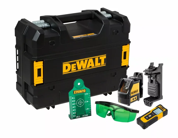 DeWALT DW0887100 Kit laser à croix avec télémètre dans un coffret – Vert – 2x 15 m – IP40