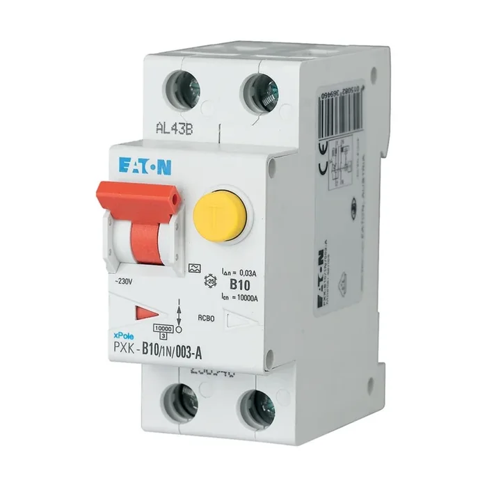 Disjoncteur différentiel magnéto-thermique Eaton 10A 1P + N, sensibilité 300mA Type B