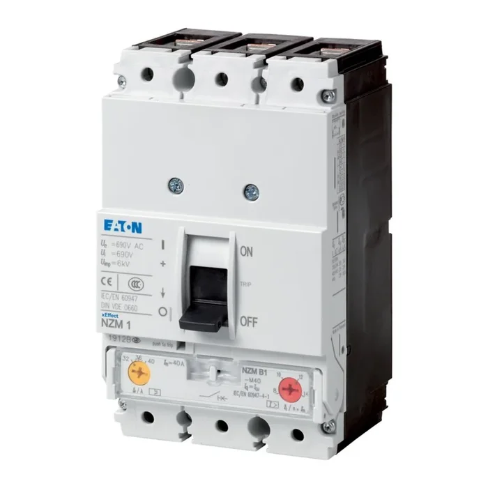 Disjoncteur Eaton Eaton Moeller NZM 3 pôles, 100A, pouvoir de coupure 4 kA, montage fixe